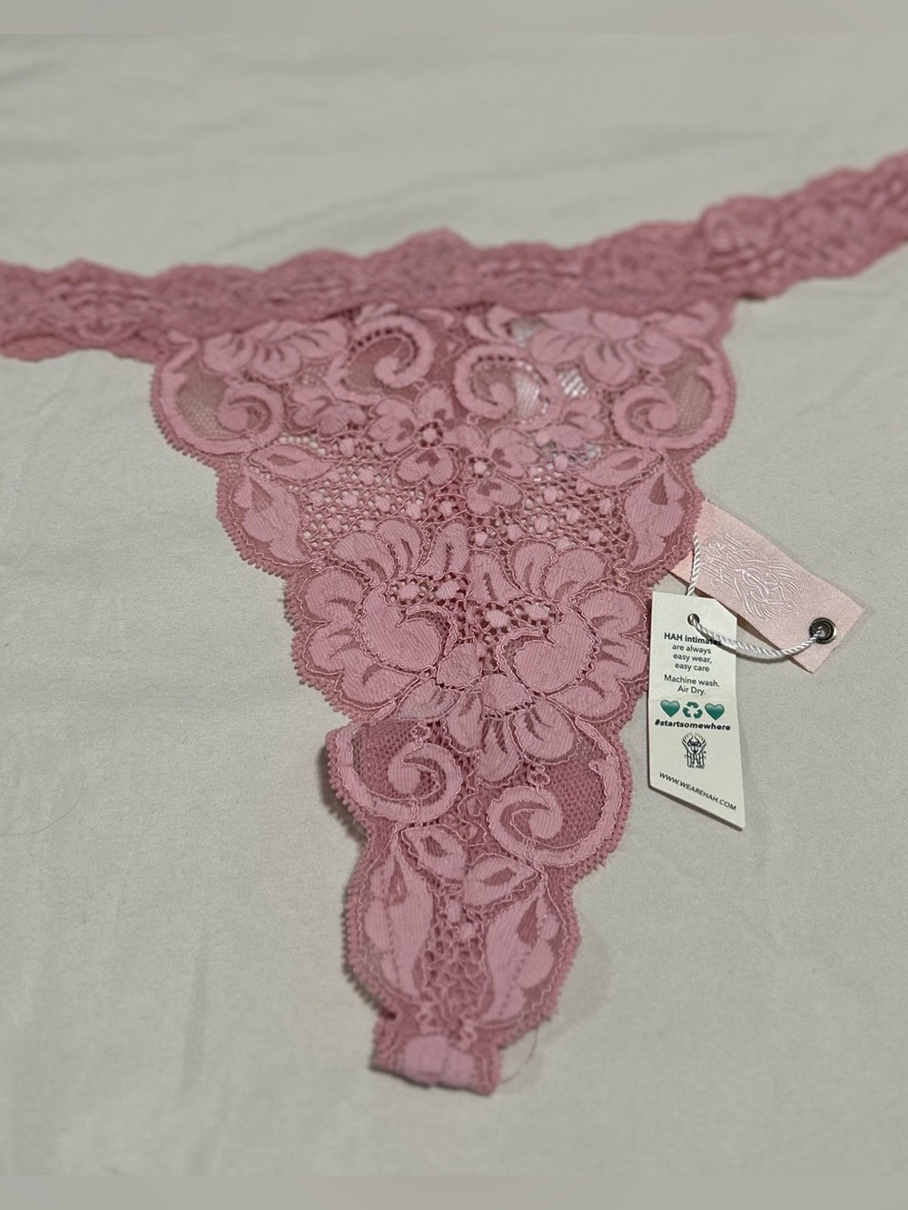 NWT HAH T String Me A Thong Dusty Rose Size XL